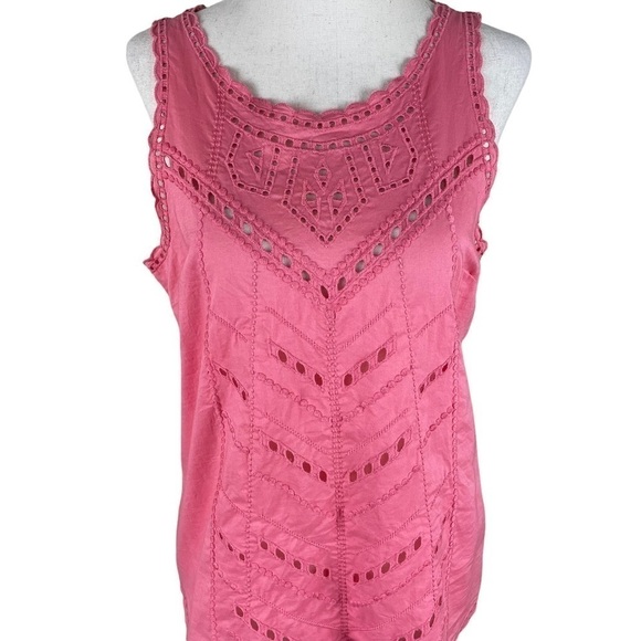Gap Pink Eyelet Tank Top - Picture 2 of 7